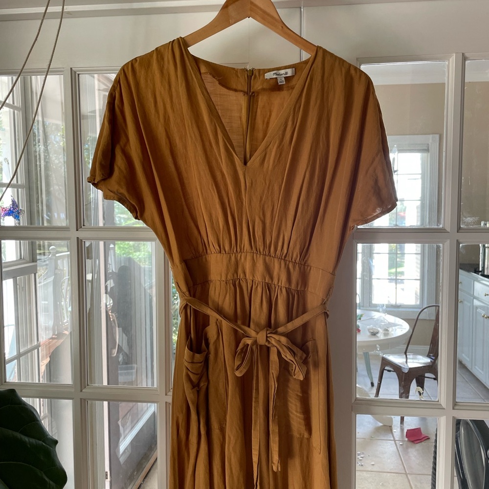 Madewell linen midi dress